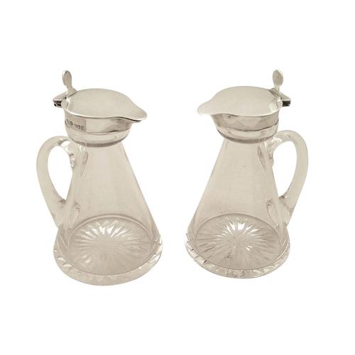 Pair of Antique Edwardian Sterling Silver & Glass Whisky Noggins / Jugs - Asprey 1906 (1 of 10)