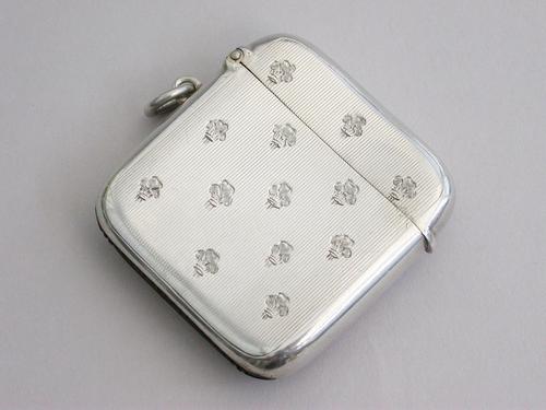 Edwardian Silver Vesta Case - Prince of Wales Feathers, By Mappin & Webb, Birmingham, 1909 (1 of 10) Edwardian Silver Vesta Case - Prince of Wales Feathers, By Mappin & Webb, Birmingham, 1909 (1 of 10)