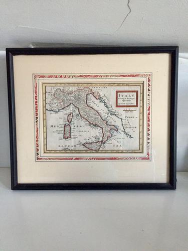 Original Map of Italy by Herman Moll Circa 1720, later framed (1 of 6)