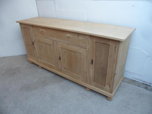 2 Metre Antique Pine 4 Door 1 Drawer Sideboard / TV Stand to wax / paint (1 of 9)