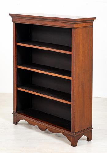 Victorian Mahogany Inlaid Open Bookcase (1 of 8)