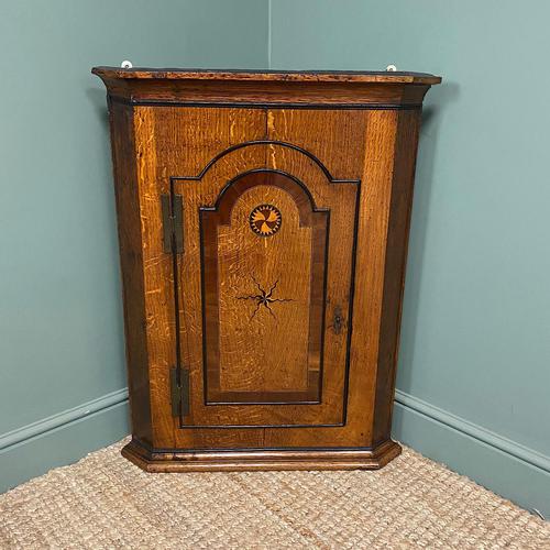 Wall Hanging Georgian Oak Antique Corner Cabinet (1 of 8)