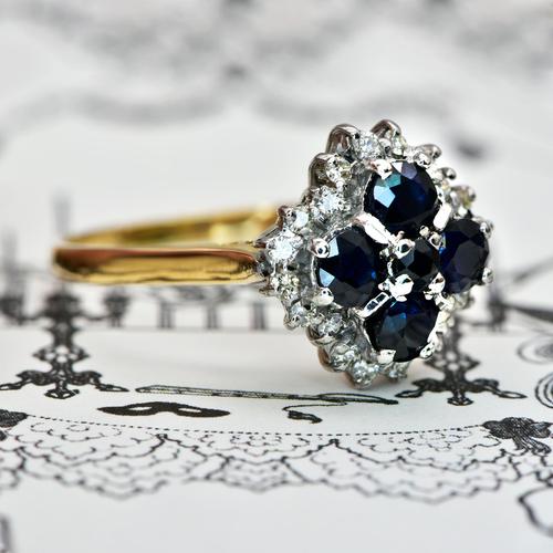 The Vintage 1975 Five Sapphire & Diamond Ring (1 of 7)