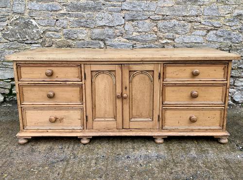 Large Antique Victorian Pine & Sycamore Dresser Base (1 of 19)