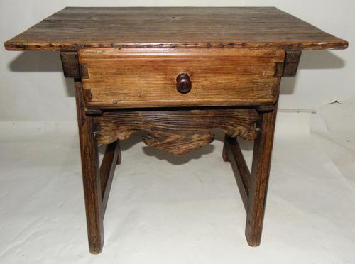 Spanish Pine Low Side Table (1 of 6)