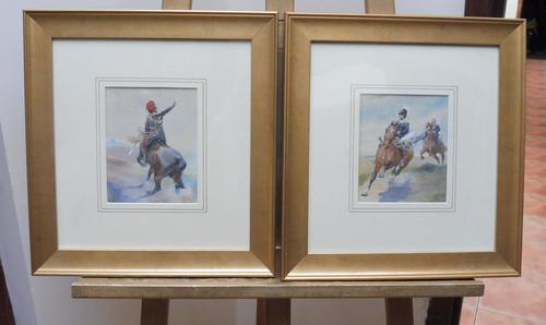 Pair of Victorian Watercolours The Hussars Artist George Clark (1 of 10) Pair of Victorian Watercolours The Hussars Artist George Clark (1 of 10)
