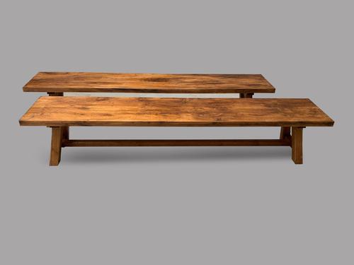 A Pair of Heavy Oak Benches (1 of 4)