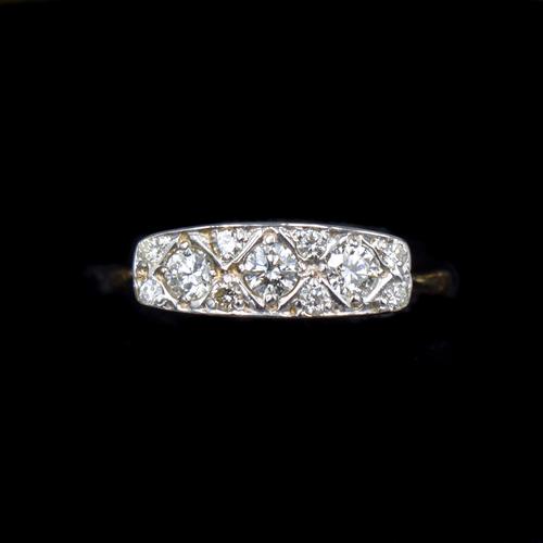 Antique Diamond 11 Stone 18ct 18K Yellow Gold & Platinum Ring (1 of 10) Antique Diamond 11 Stone 18ct 18K Yellow Gold & Platinum Ring (1 of 10)
