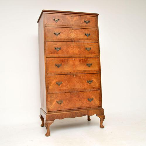 Antique Burr Walnut Tallboy Chest of Drawers (1 of 10)