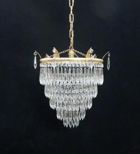 Italian Art Deco Five Tier Crystal Glass Chandelier, 1930s (1 of 7) Italian Art Deco Five Tier Crystal Glass Chandelier, 1930s (1 of 7)