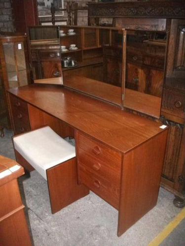 Stag Teak Dressing Table & Stool (1 of 3)