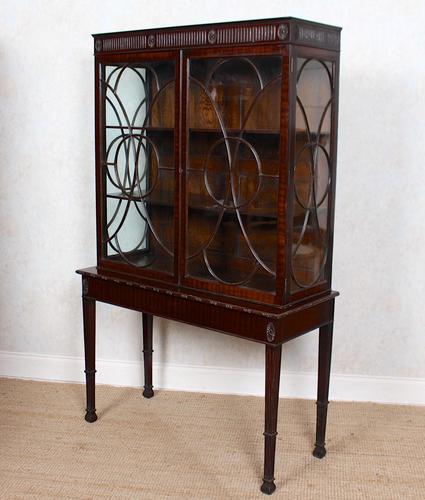 Edwardian Glazed Bookcase Cabinet on Stand Astragal Mahogany (1 of 11)