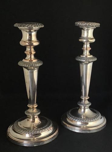 Pair of Old Sheffield Plate on Copper Candlesticks (1 of 7) Pair of Old Sheffield Plate on Copper Candlesticks (1 of 7)