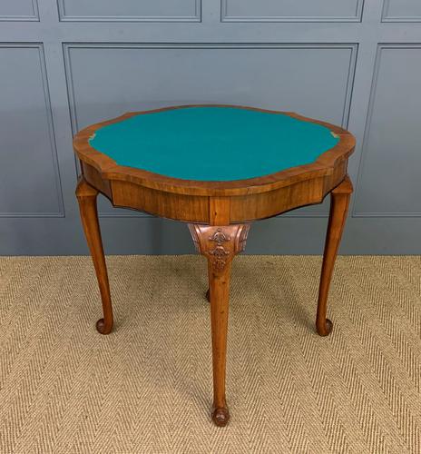 Good Queen Anne Style Burr Walnut Card Table c.1900 (1 of 13)