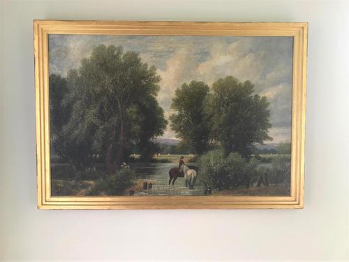 Original Oil on Canvas 'watering the Horses' by William Taunton. Signed c.1870 (1 of 4) Original Oil on Canvas 'watering the Horses' by William Taunton. Signed c.1870 (1 of 4)