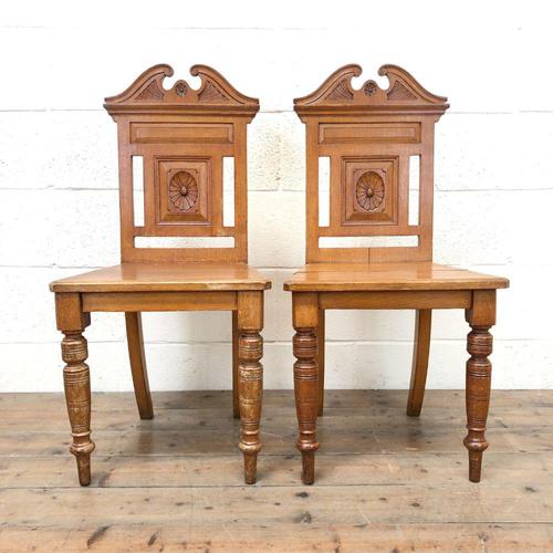 Antique Pair of Carved Oak Chairs (1 of 6)