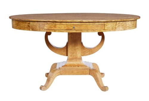 Oval 19th Century Birch Empire Center Table (1 of 13)