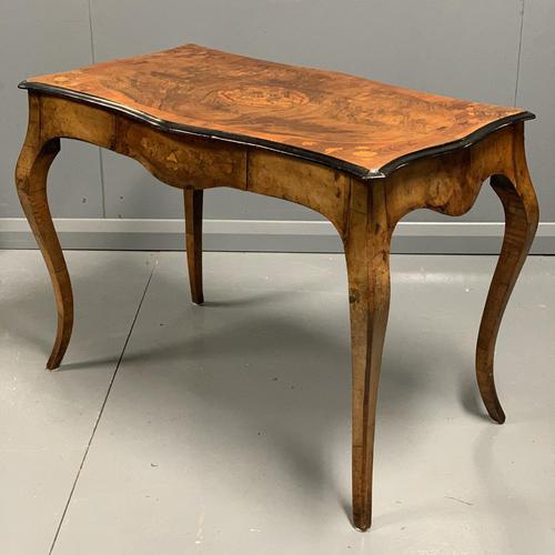 French Figured Walnut Bureau Plat Centre Table (1 of 7)