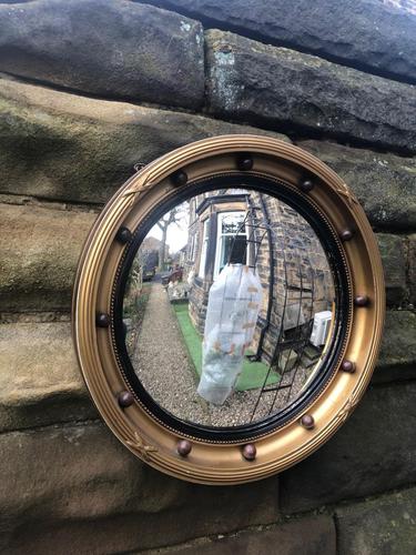 Antique Gilt Framed Convex Mirror (1 of 5)