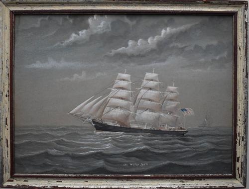 American Clipper White Squall 1861 Pierhead Watercolour Painting (1 of 9)