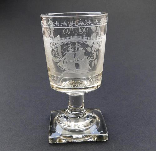 Good Georgian Sunderland Bridge Commemorative Glass Rummer c.1800 (1 of 8) Good Georgian Sunderland Bridge Commemorative Glass Rummer c.1800 (1 of 8)