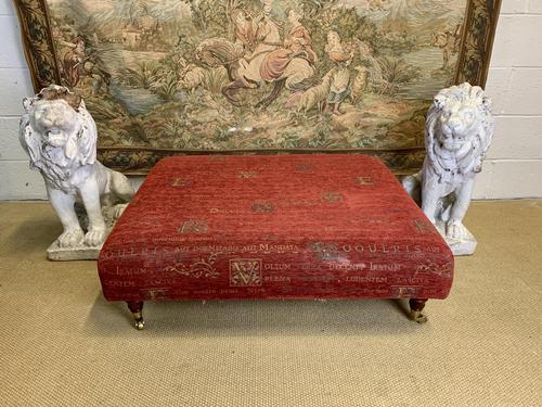 Large Ottoman on Mahogany Legs with Brass Casters (1 of 3)