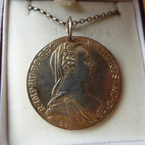 Silver 1780 Maria Theresa Thaler Coin Necklace (1 of 5) Silver 1780 Maria Theresa Thaler Coin Necklace (1 of 5)