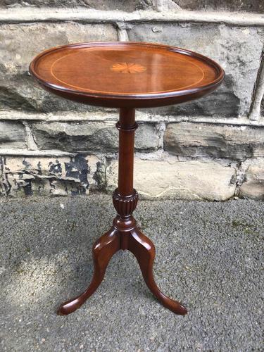 Antique Inlaid Mahogany Tripod Wine Table (1 of 5)