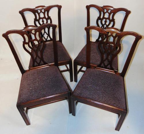 Set 4 georgian mahogany dining chairs (1 of 8)