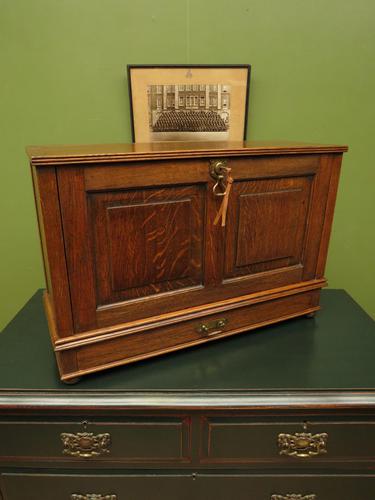 Antique Oak Stationary Desk Top Correspondence Cabinet with Writing Slope (1 of 18)