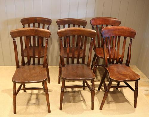 Matched Set of Six Beech & Elm Chairs (1 of 10)