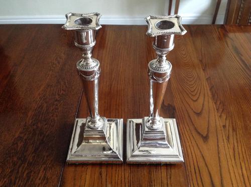 Pair of Antique Georgian Silver Candlesticks - 1780 (1 of 6)