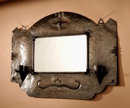 Amsterdam School Hammered Copper Wall Mirror / Sconces (1 of 13) Amsterdam School Hammered Copper Wall Mirror / Sconces (1 of 13)