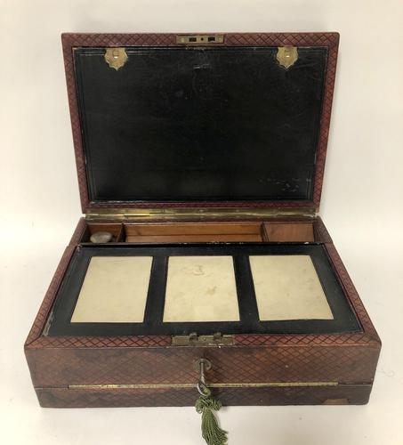 Antique Victorian Leather Writing Document Box (1 of 19)