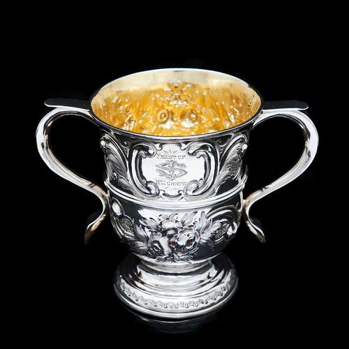 Georgian Solid Silver Loving Cup / Two Handled Cup - London 1748 (1 of 28)