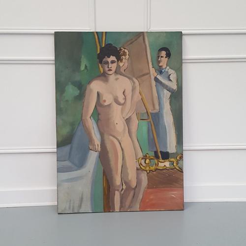 Nude Study Oil Painting c.1950 (1 of 3)