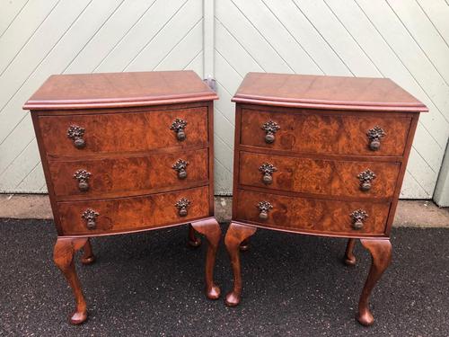 Pair of Antique Burr Walnut Bedside Chests (1 of 9) Pair of Antique Burr Walnut Bedside Chests (1 of 9)