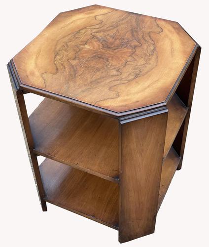 Good Quality Art Deco Burr Walnut Octagonal Side Table (1 of 6)