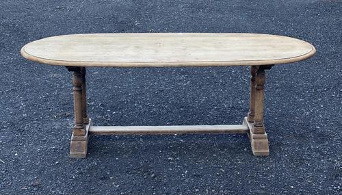 French Bleached Oak Farmhouse Refectory Dining Table (1 of 18)