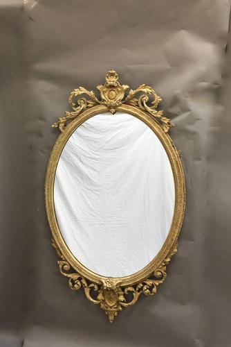 19th Century Ornate Oval Wall Mirror (1 of 16)