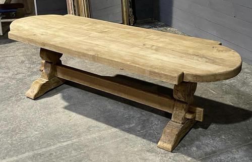 Large Rustic French Bleached Oak Farmhouse Dining Table (1 of 40)