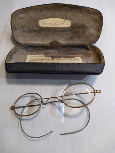 Pair of Doctor's wire rimmed glasses with wrap around arms (1 of 3) Pair of Doctor's wire rimmed glasses with wrap around arms (1 of 3)