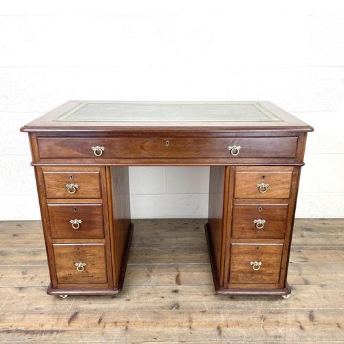 Small Antique Mahogany KneeHole Desk (1 of 9)