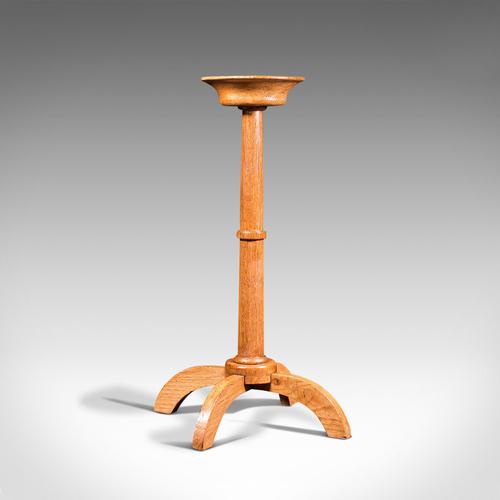 Antique Torchiere, English, Oak, Candle Stand, Cotswold School, Arts & Crafts (1 of 10)