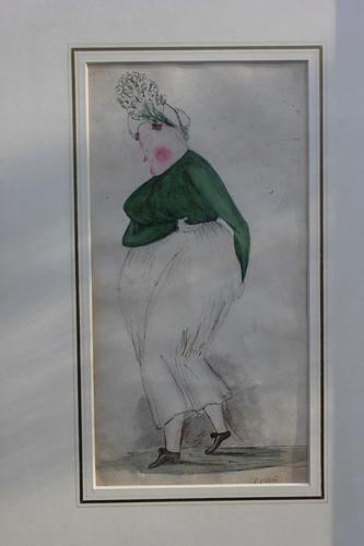 1800s Ink & Watercolour of Woman Follower of Thomas Rowlandson (1 of 5)