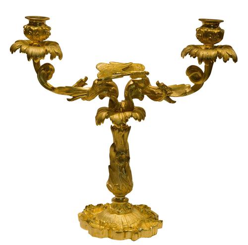 Pair of Gilt Metal Candelabra in Louis XV taste (1 of 6) Pair of Gilt Metal Candelabra in Louis XV taste (1 of 6)