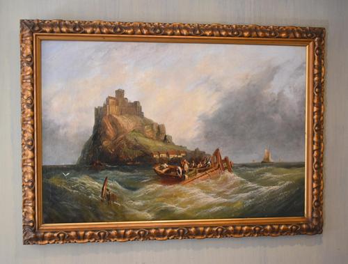 Fine Victorian Oil Painting of Saint Michael’s Mount (1 of 9)