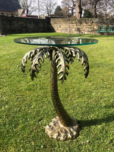 Bronze Glass Top Palm Tree Table (1 of 6)