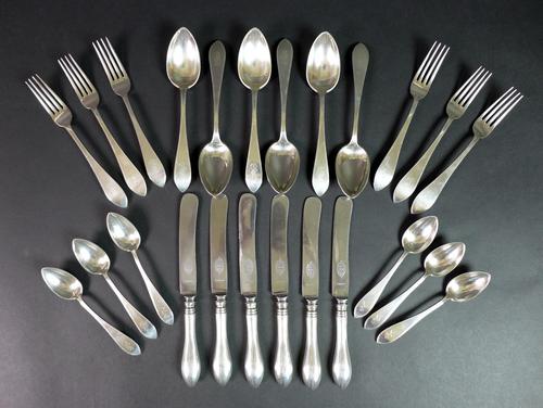 Suite of Late 19th Century Latvian 875 Grade Silver Swedish Steel Cutlery (1 of 8) Suite of Late 19th Century Latvian 875 Grade Silver Swedish Steel Cutlery (1 of 8)