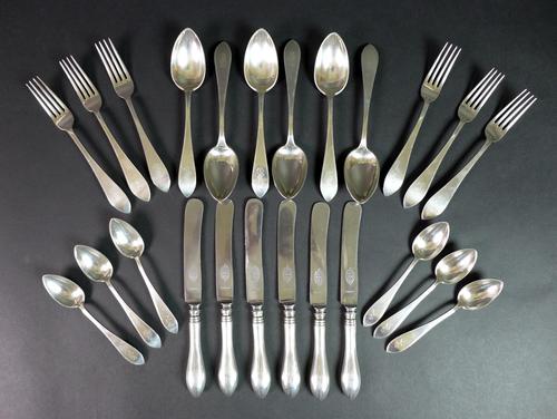 Suite of Late 19th Century Latvian 875 Grade Silver Swedish Steel Cutlery (1 of 8)